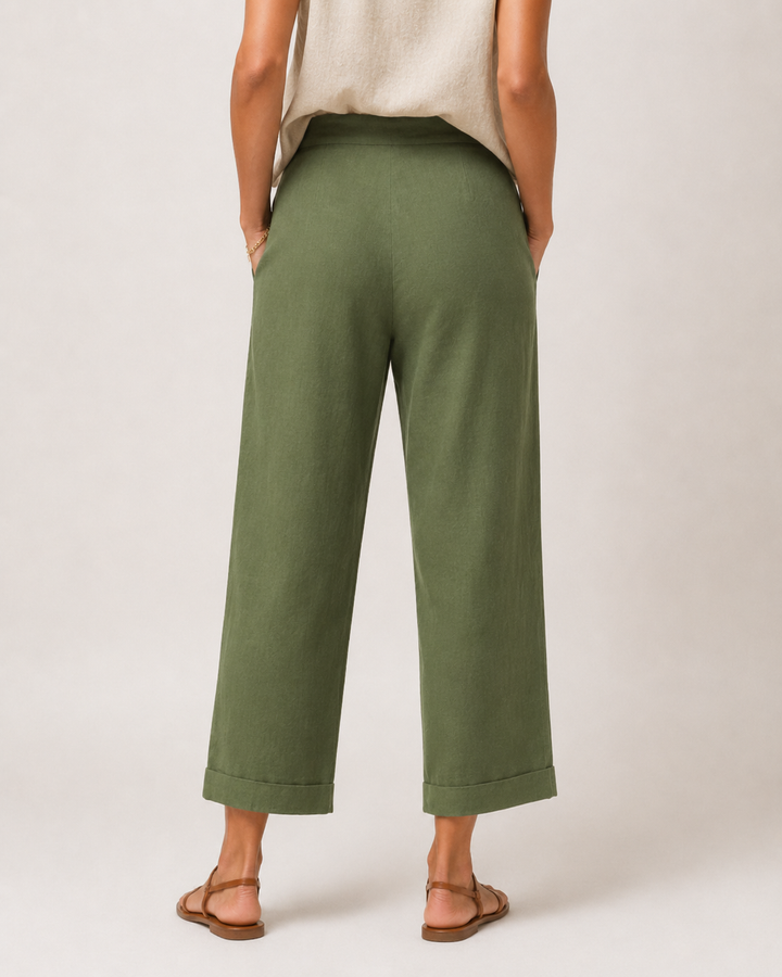 Pantalon été en lin confortable pour femme