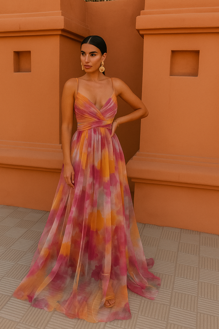 Giselle - Charmante Maxi-jurk met Bloemenpatroon