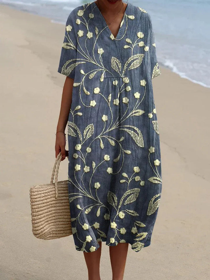 Enora | Robe brodée à fleurs