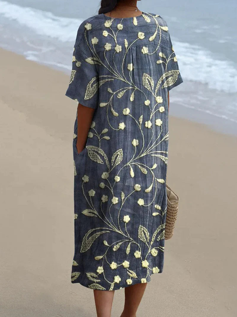 Enora | Robe brodée à fleurs