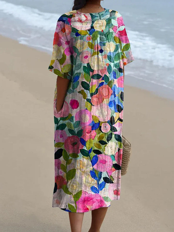 Élya | Robe à fleurs aquarelle