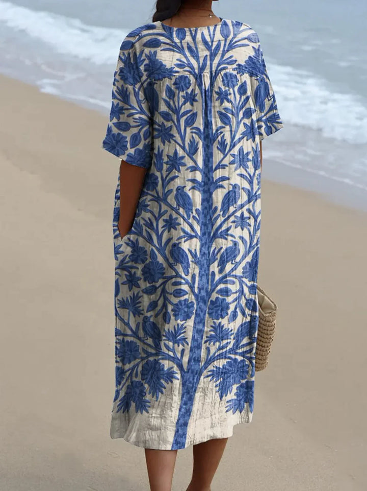 Oréa | Robe bleue brodée